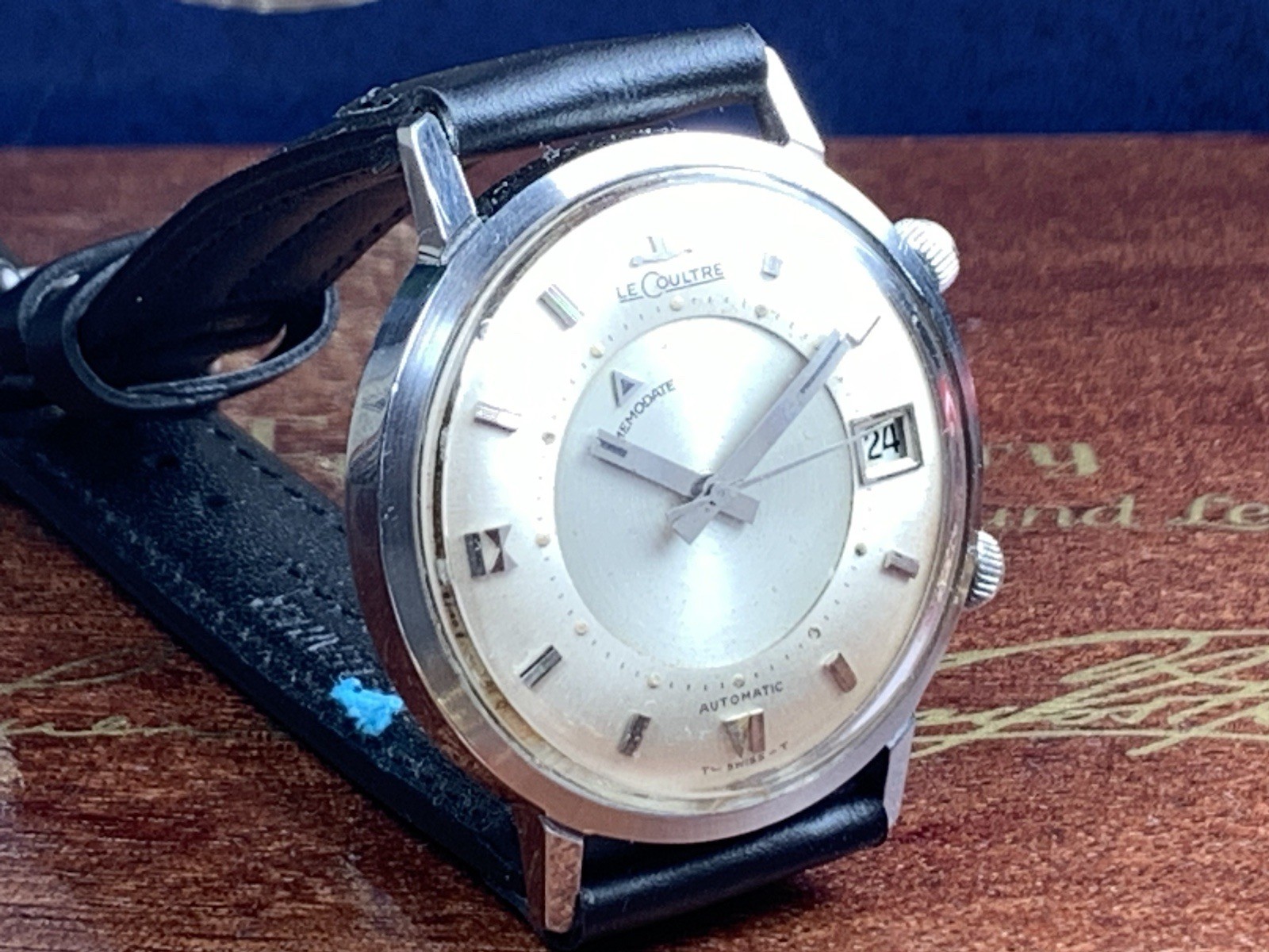 🚩JUMBO JAEGER-LeCOULTRE MEMODATE BUMPER AUTOMATIC MAN’S ALARM WATCH Runs 2FIX