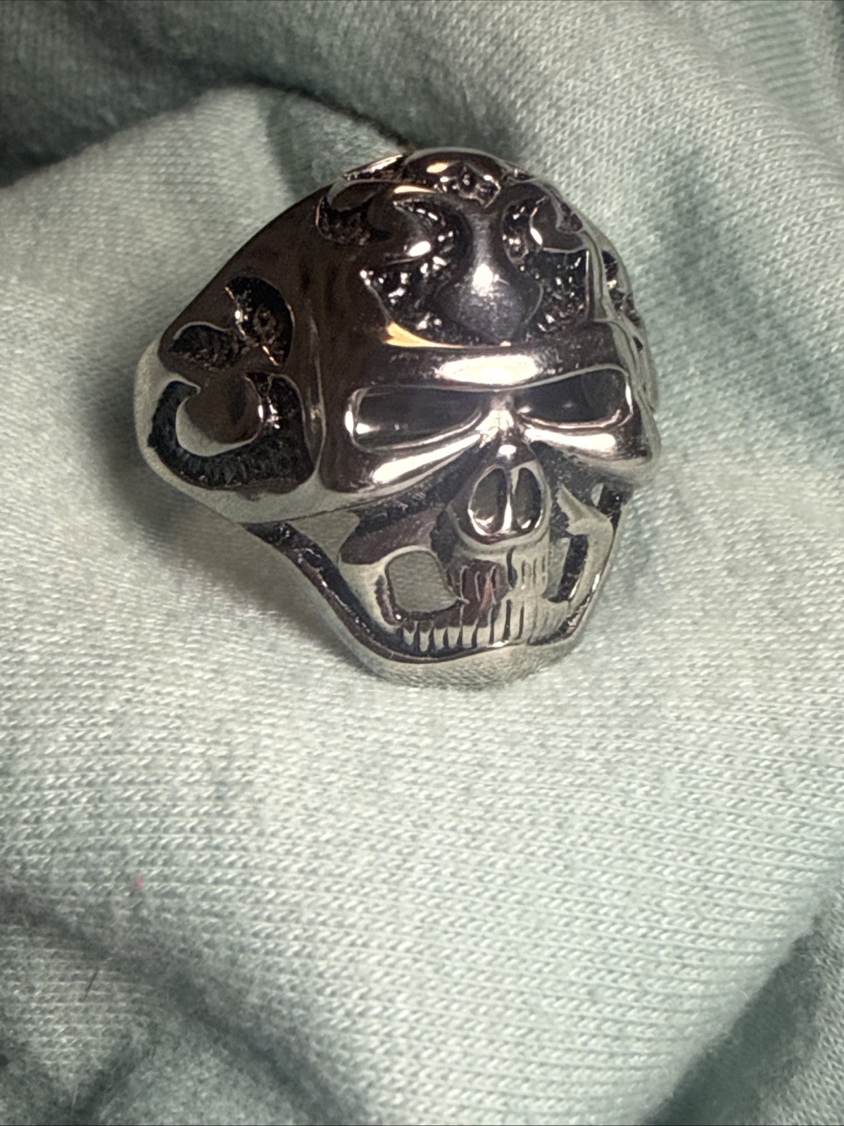 Men’s Heavy 316L Stainless Steel Tribal Mask Skull Ring Biker Punk Band Size 11