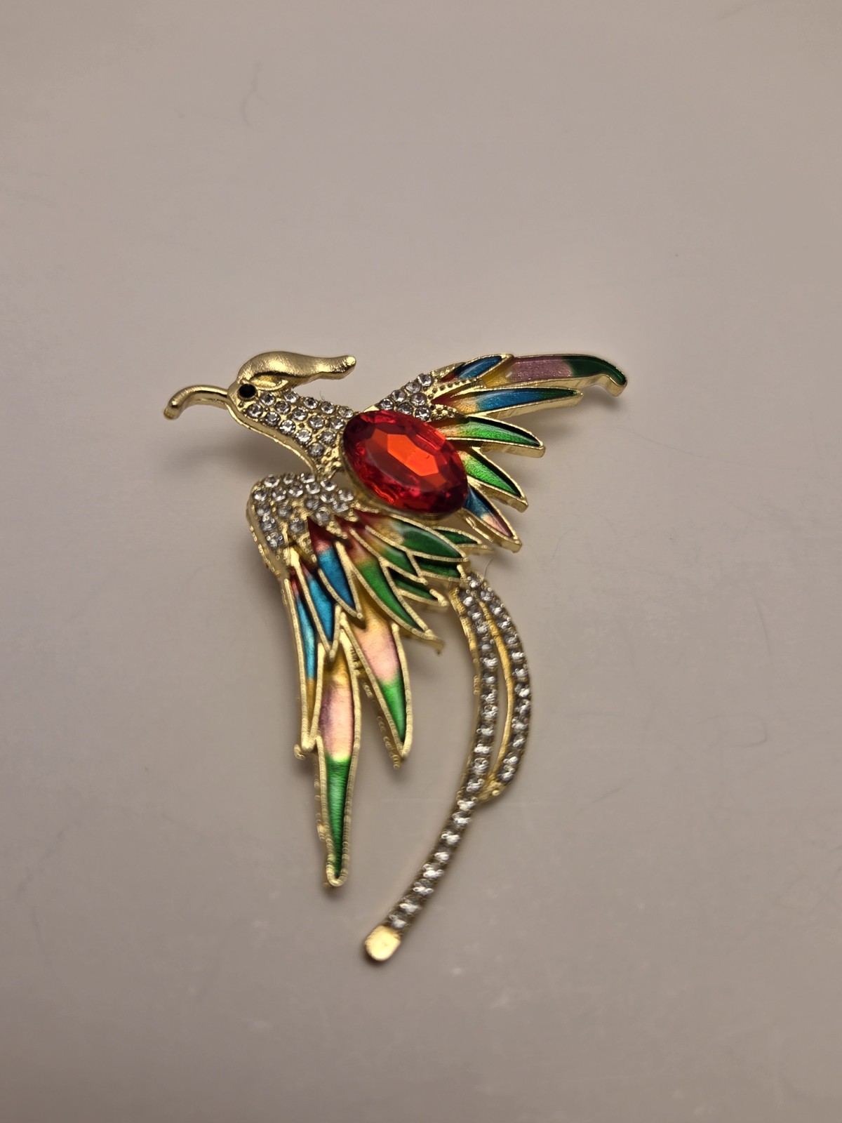 Gold Tone Lot of 3 Butterfly & Bird Brooch Pins Multicolor Enamel Rhinestone