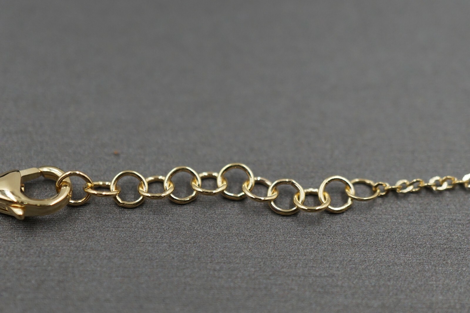 14K Yellow Gold Hollow Diamond Cut Two Tone Infinity Charm Pendant Necklace.17+1