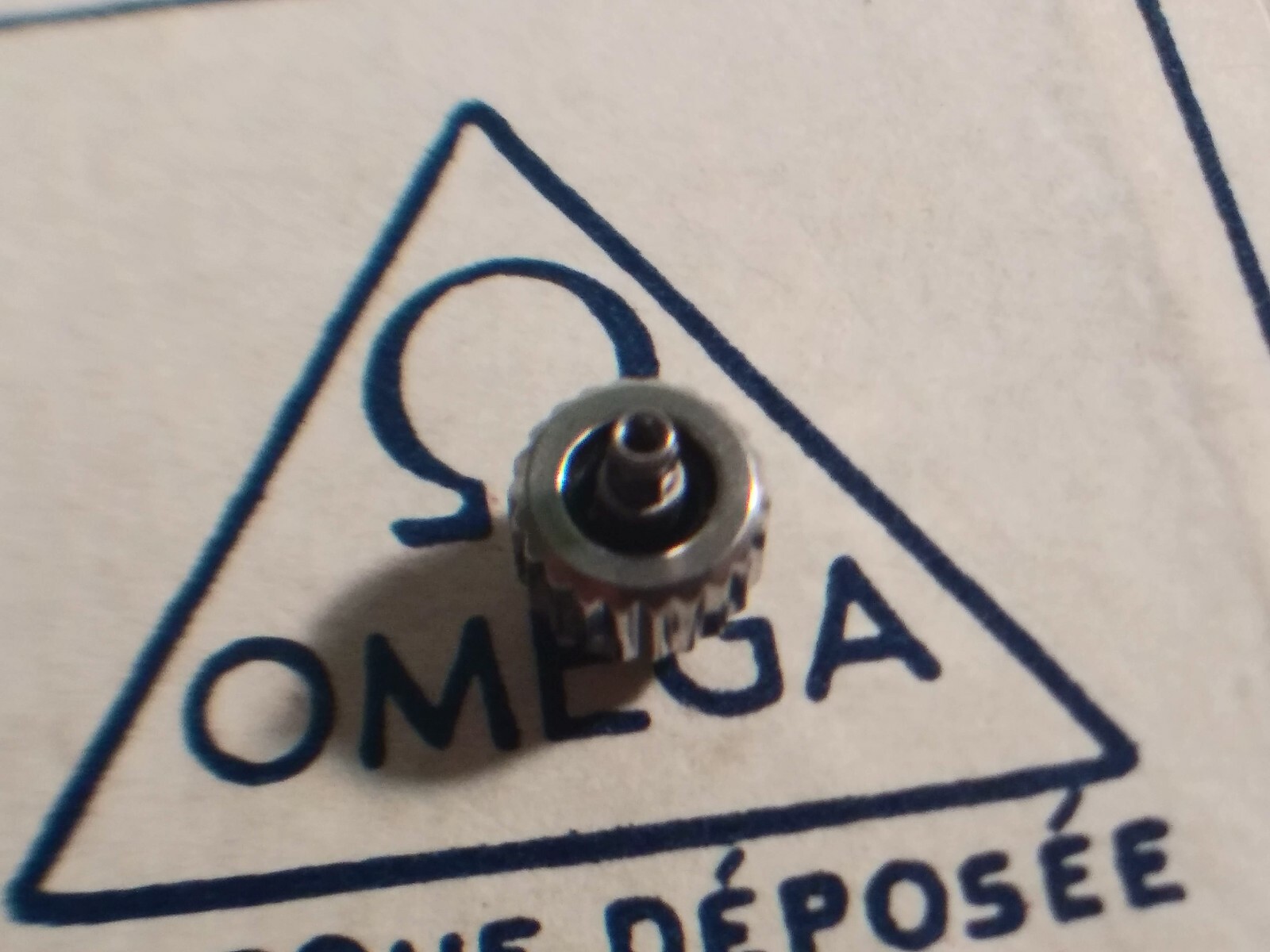 Unbranded for Omega screw down type CROWN S/S 5.4mm diameter with tube, new 5474