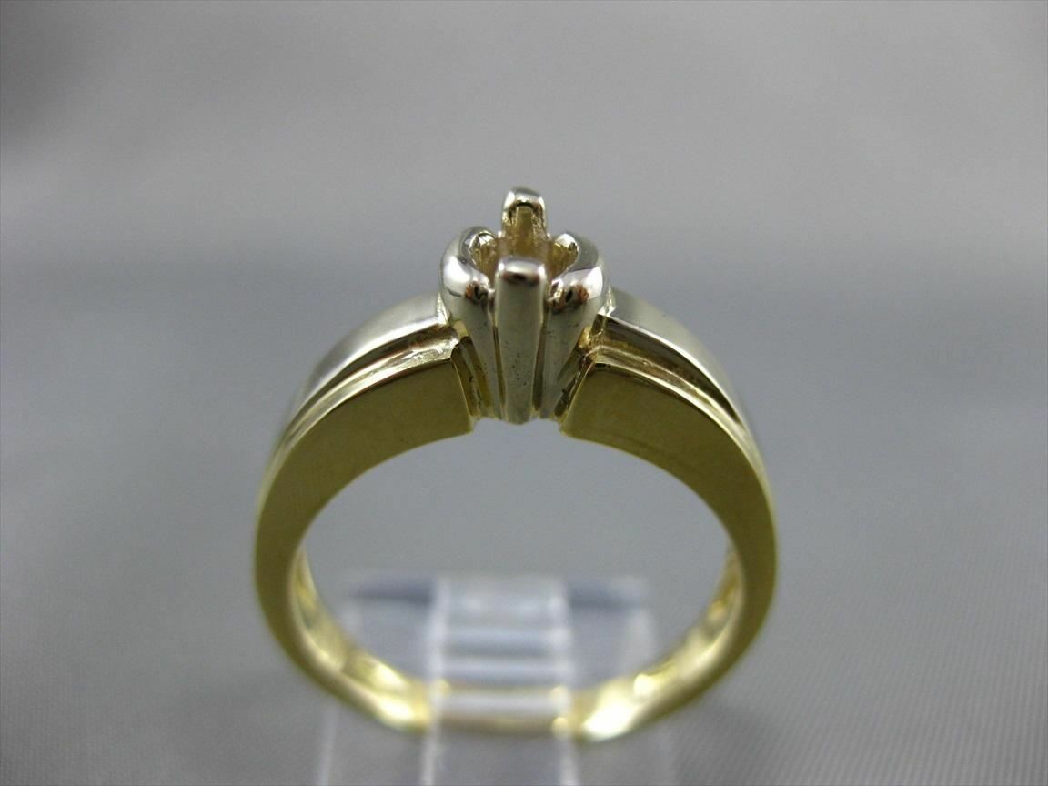 ESTATE 14KT TWO TONE GOLD 3D TENSION SOLITAIRE SEMI MOUNT ENGAGEMENT RING #24591