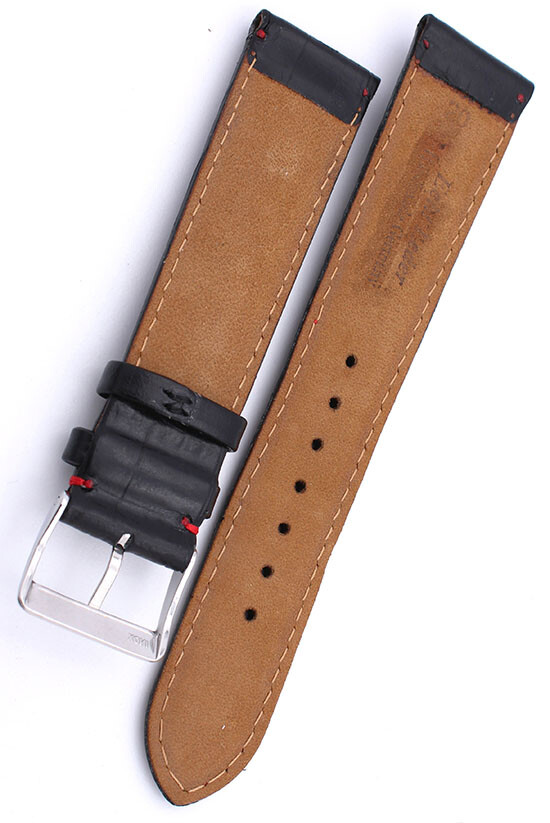 20mm Genuine Leather Croco grain Watch Strap Handmade Graf Germany 20/18mm black