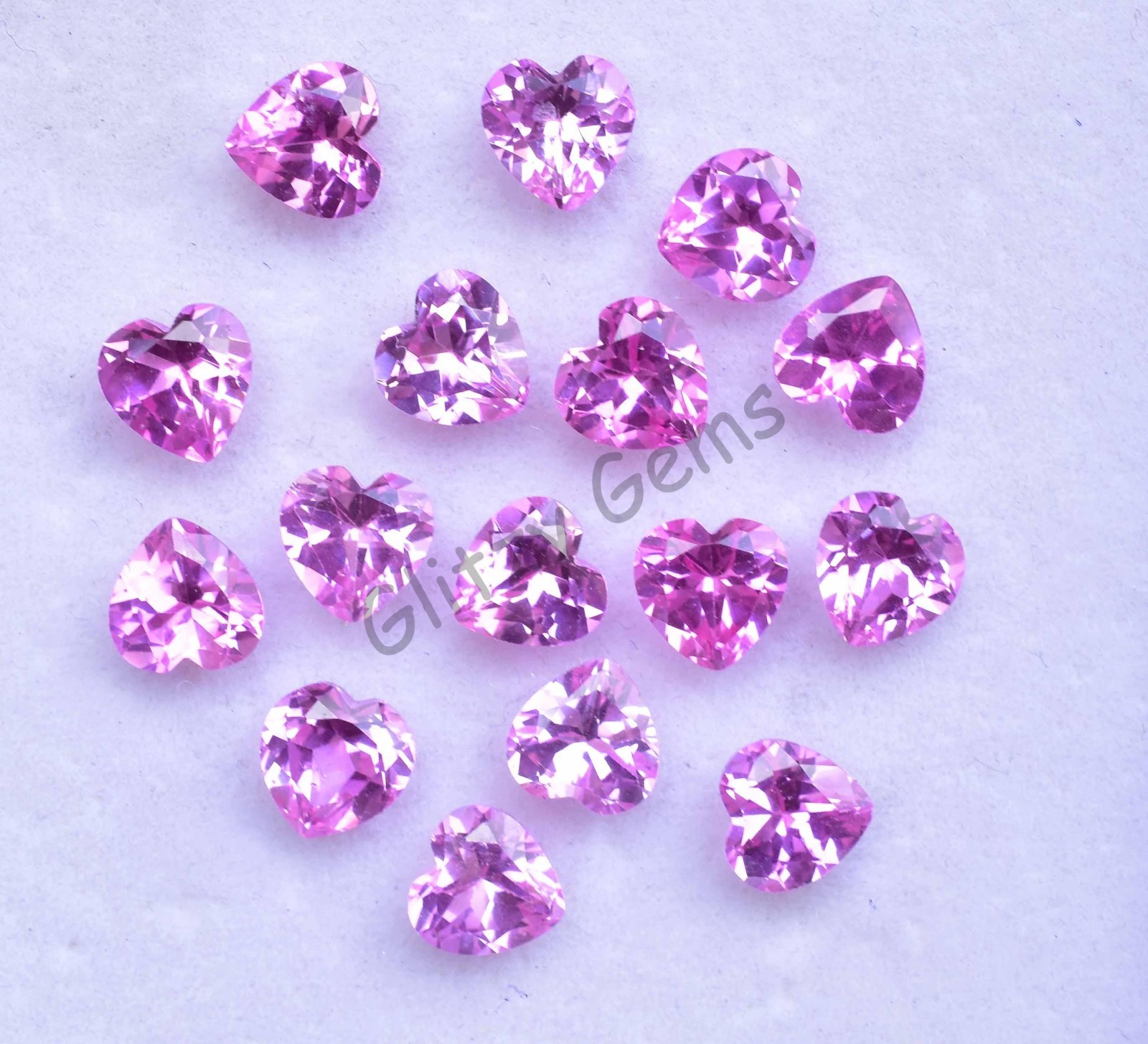 16 Pcs Natural Mogok Pink Ruby Heart 7.60 MM Certified Flawless Loose Gemstone