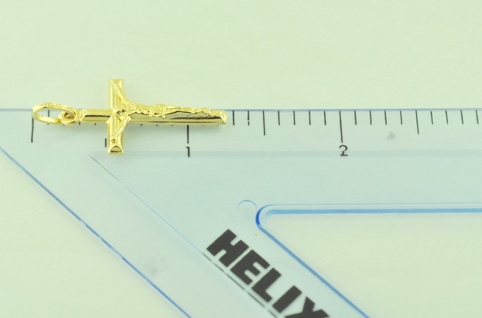 14k solid yellow gold JESUS CHRIST cross pendant #6251 crucifix 1.30gr h3jewel