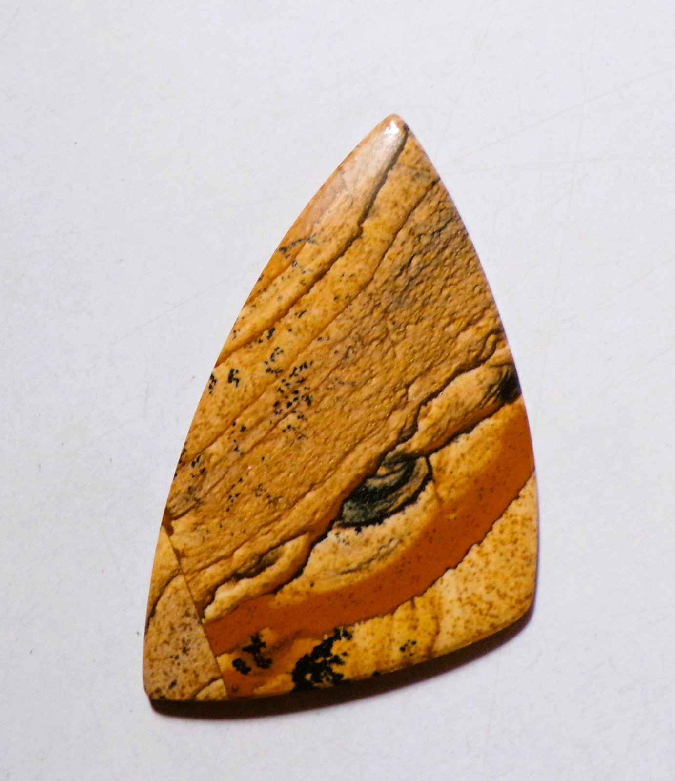 40.65 Cts Natural Picture Jasper Cabochon Loose Gemstone 52.5X31X4MM