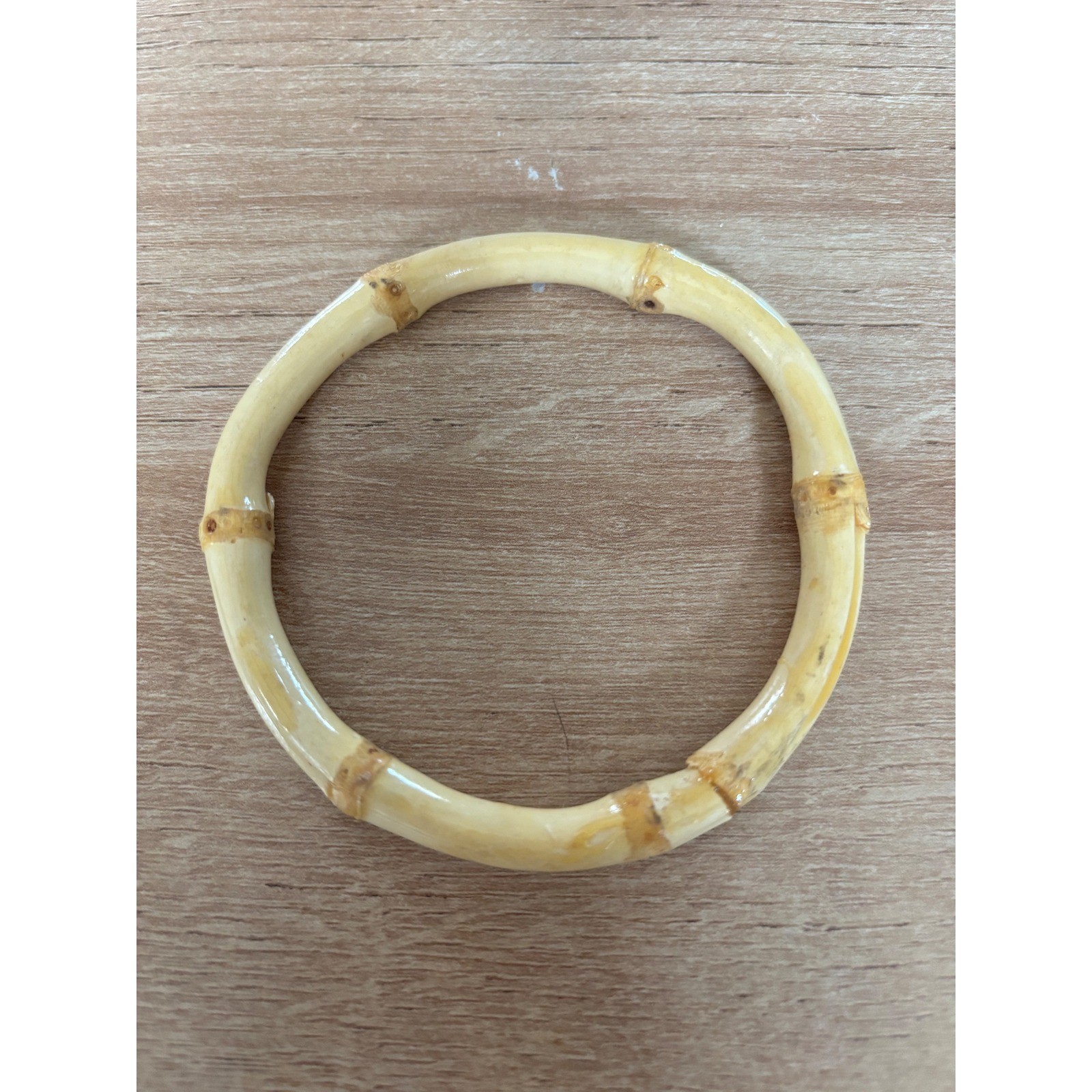 Natural Bamboo Bangle Bracelet Bohemian Stackable Honey Tan 8 Inch