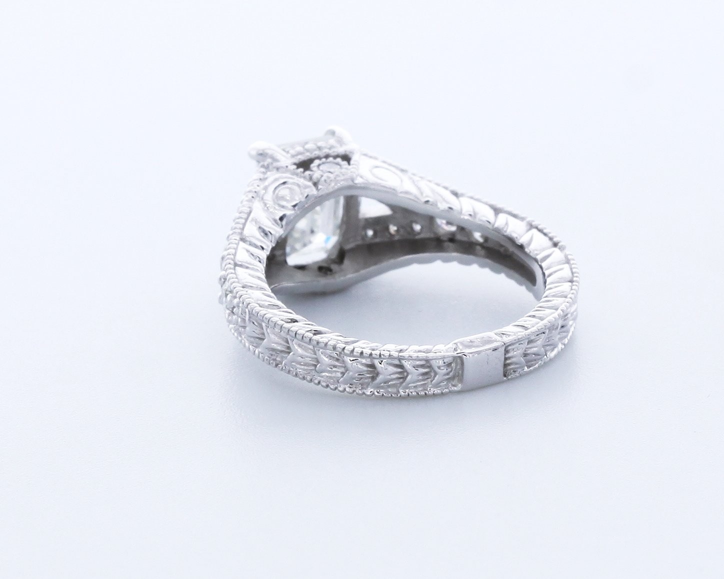 2.5CT Lab-Created Diamond E/VVS2 Very Good Emerald Cut 14K White Gold 4-Prong Se