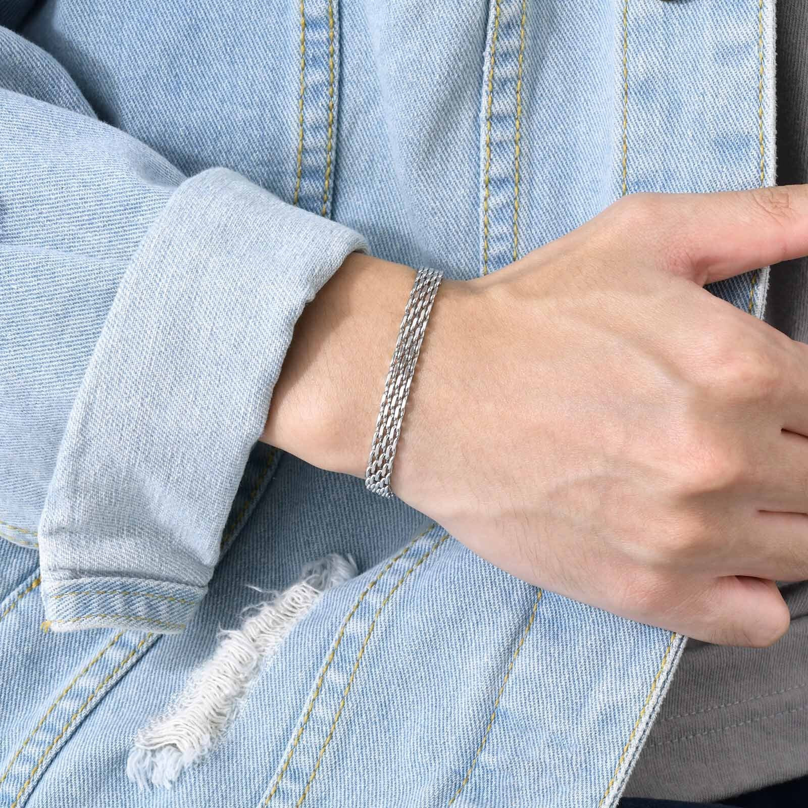 18-23cm Bracelet Men’s Stainless Steel Punk Vintage 6mm Chain Anniversary Bangle