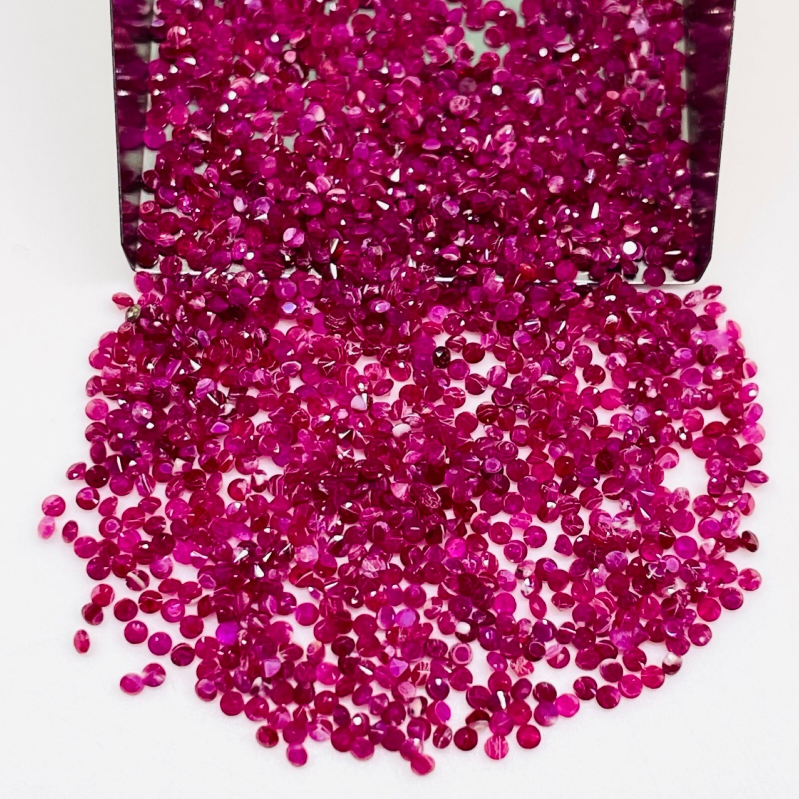 100 Pcs Natural Ruby 1.4mm Round Cut Rich Red Loose Gemstones Wholesale Lot