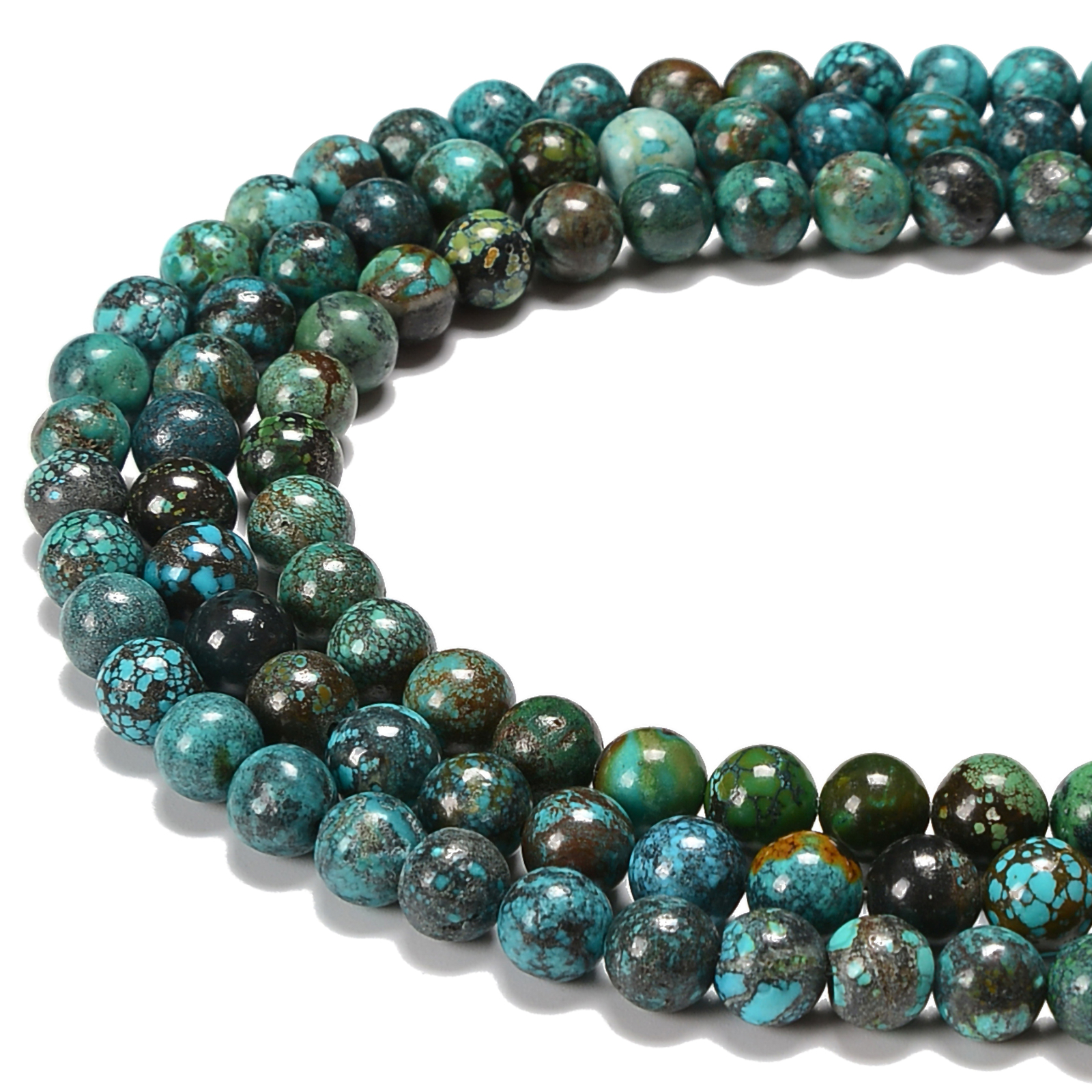 Natural Turquoise Smooth Round Beads Size 6mm 7mm 7.5-8mm 8.5-9mm 15.5” Strand