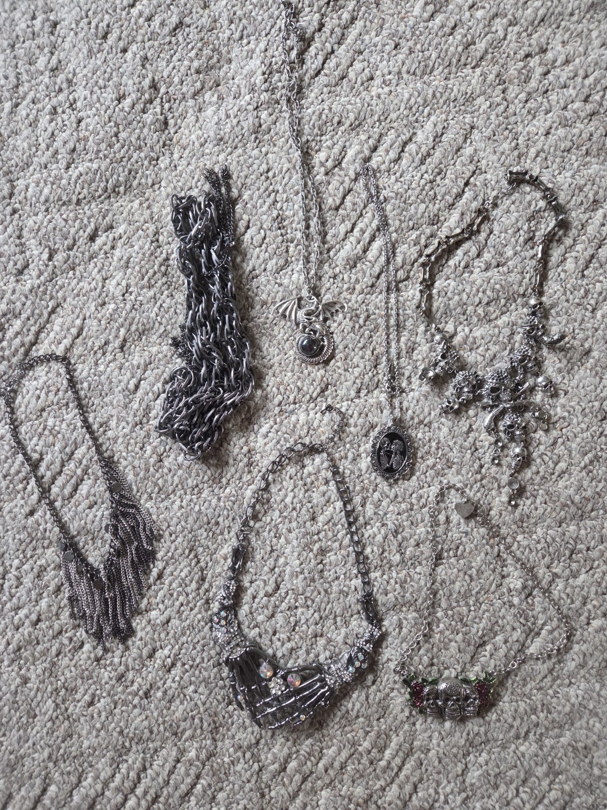 Gothic Punk Lot Of Necklaces 7 Pieces