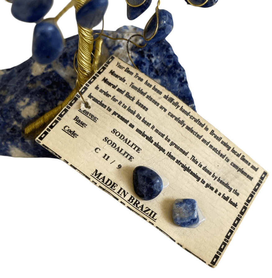 Vintage Sodalite Gem Tree Handmade in Brazil with Local Gems