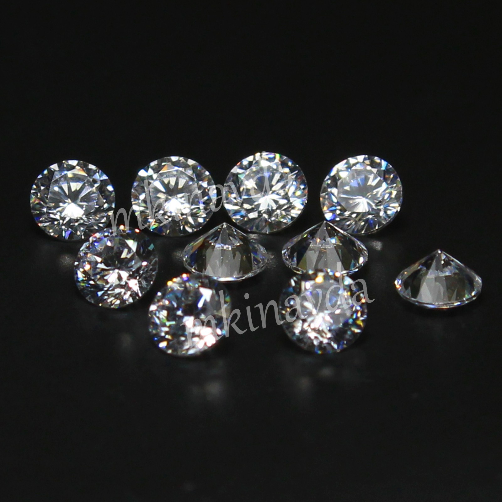 Natural 6.00 Ct D Color VVS1 Brilliant Cut White Diamond 5.50 MM Round 10 Pc Lot