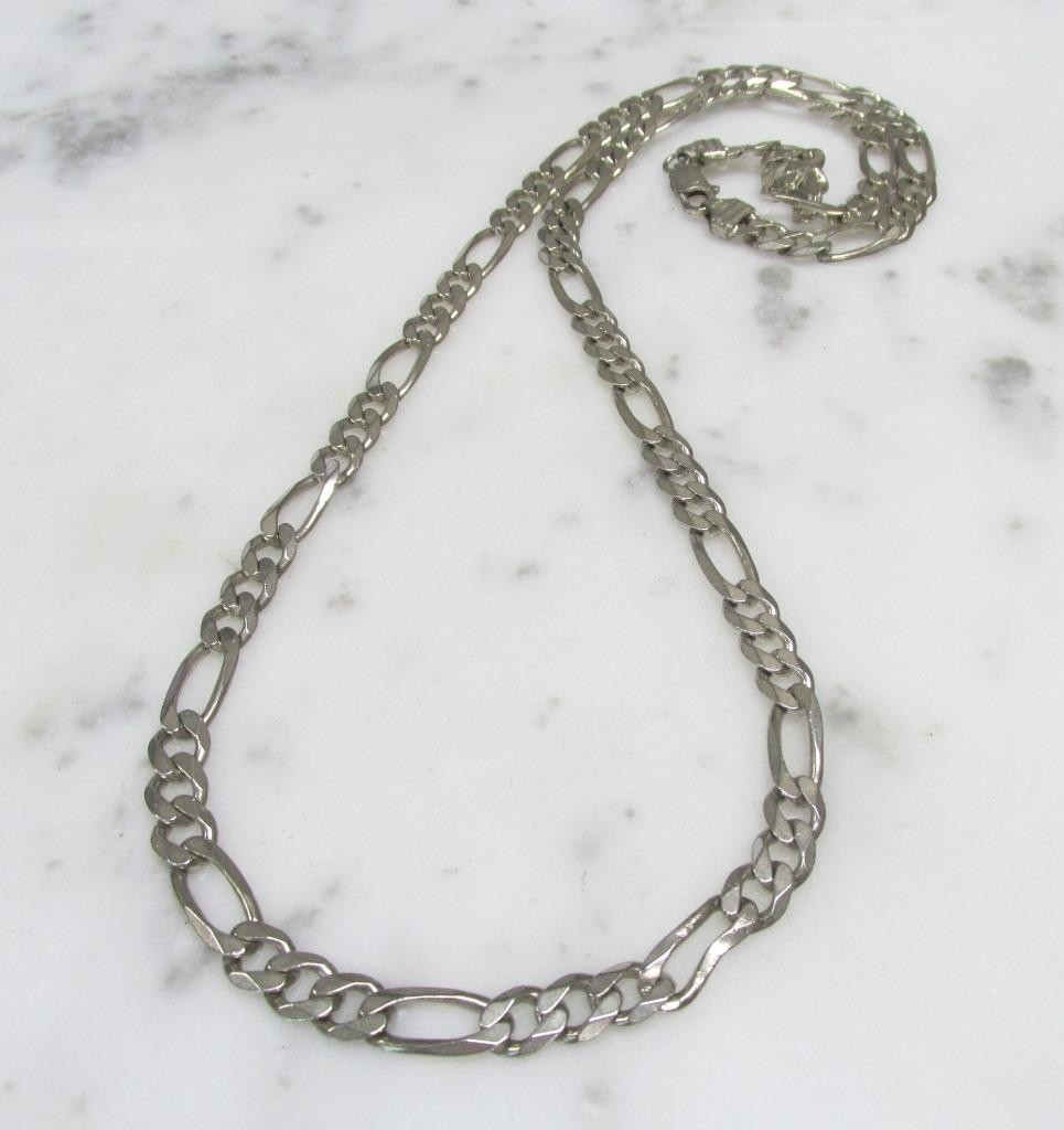Sterling Silver Flat Figaro Link Chain / Necklace ~ 29-1/2″ ~ 59.4g ~ 6-G518