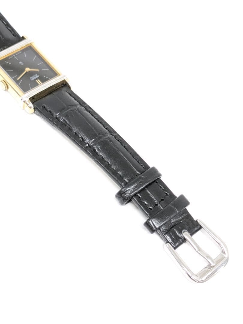 SEIKO 1400-5240 Rectangular Wristwatch Black Quartz From Japan