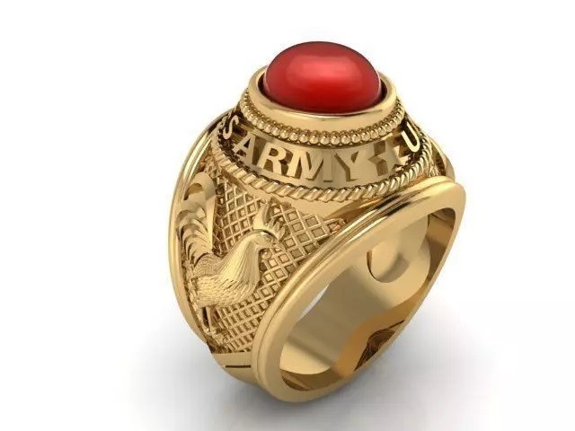 Men’s United States Army Style Gothic Punk 925 Sterling Silver Statement Rings
