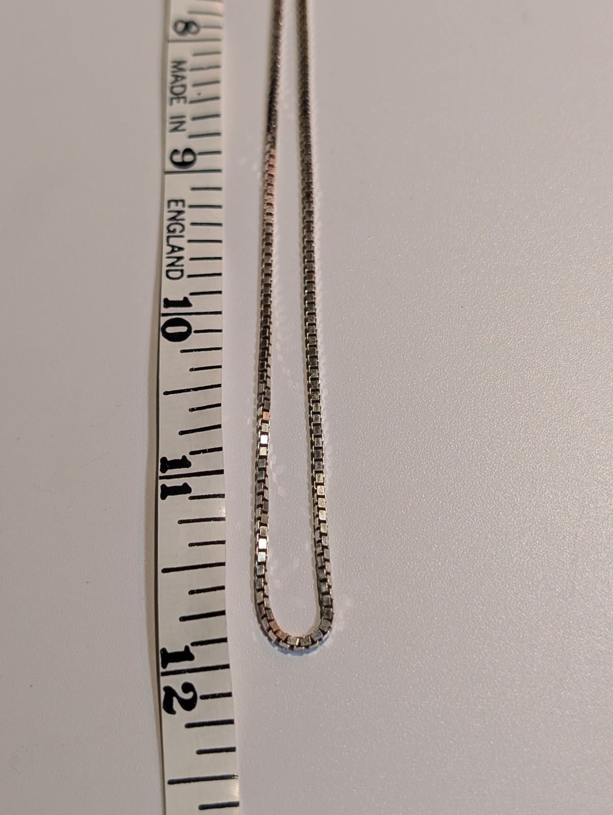 Signed Milor Sterling Silver 925 Made In Italy Box Chain Necklace Lobster Clasp