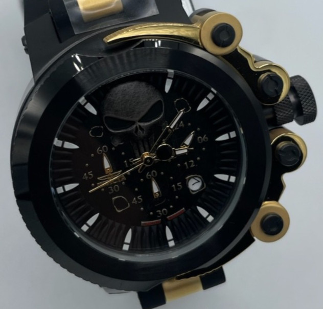 Invicta Marvel Punisher Men’s Watch – 55mm, Gold, Black (34654)