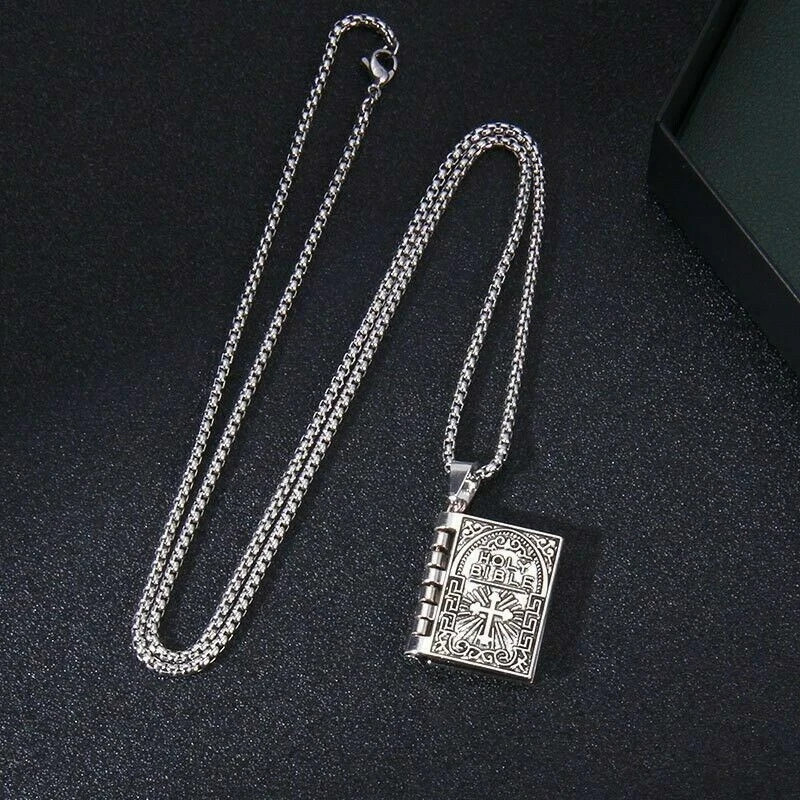 Bible Verse Necklace – Pendent Psalm 23:4 – Religious Necklace – 13″