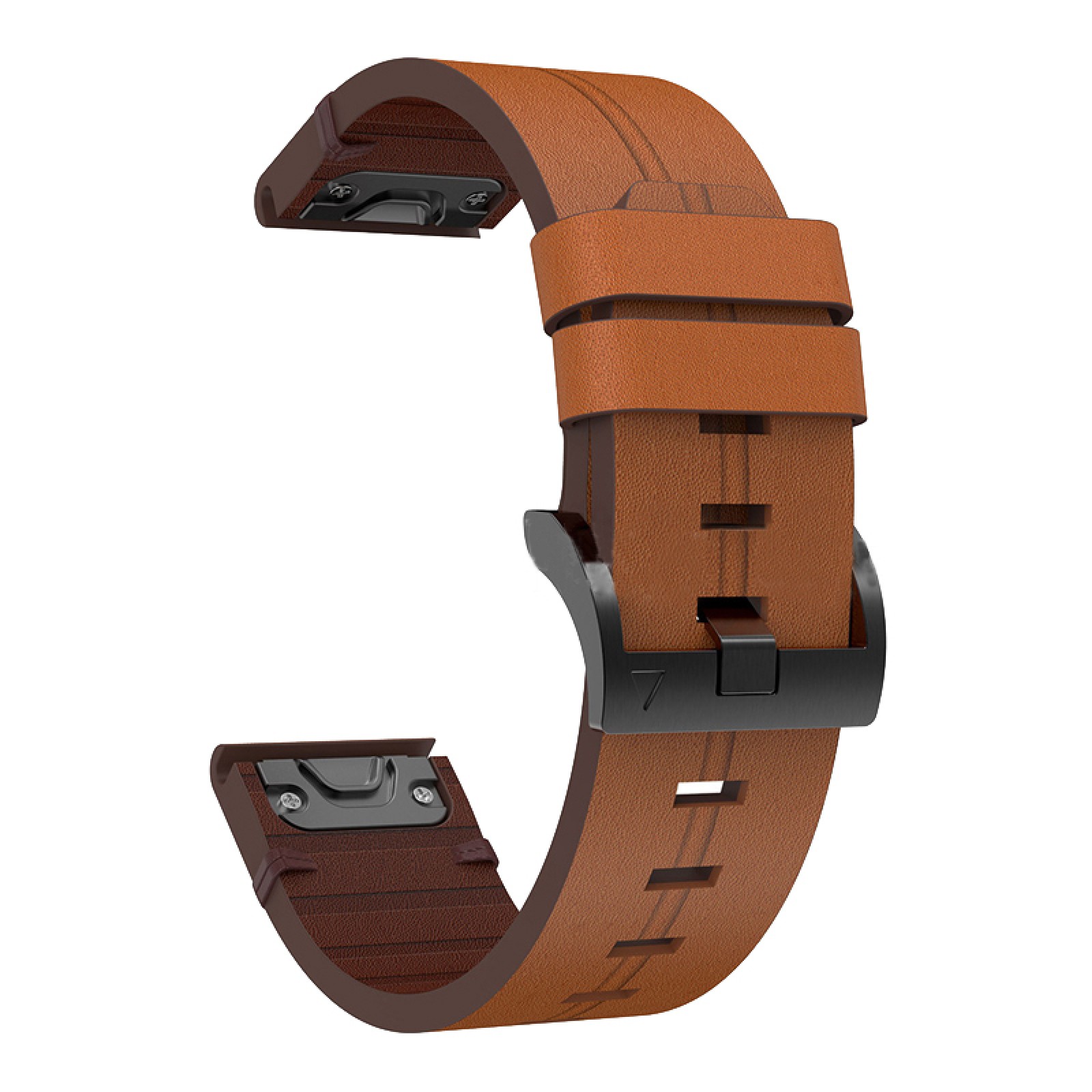 22mm Brown Leather Watchband Strap Quick Wristband For Garmin Fenix 5 6 7 G
