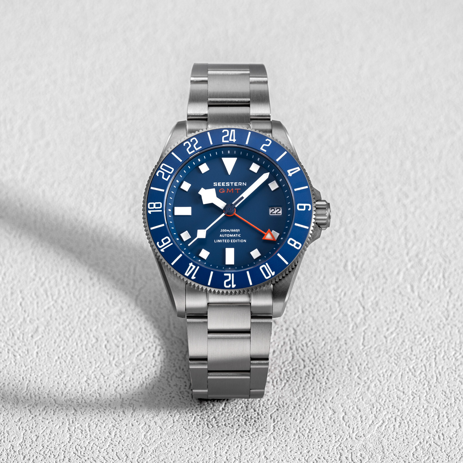 1PC SEESTERN S462.E Titaniumn GMT Professional Diver Limited Edition Mens Watch