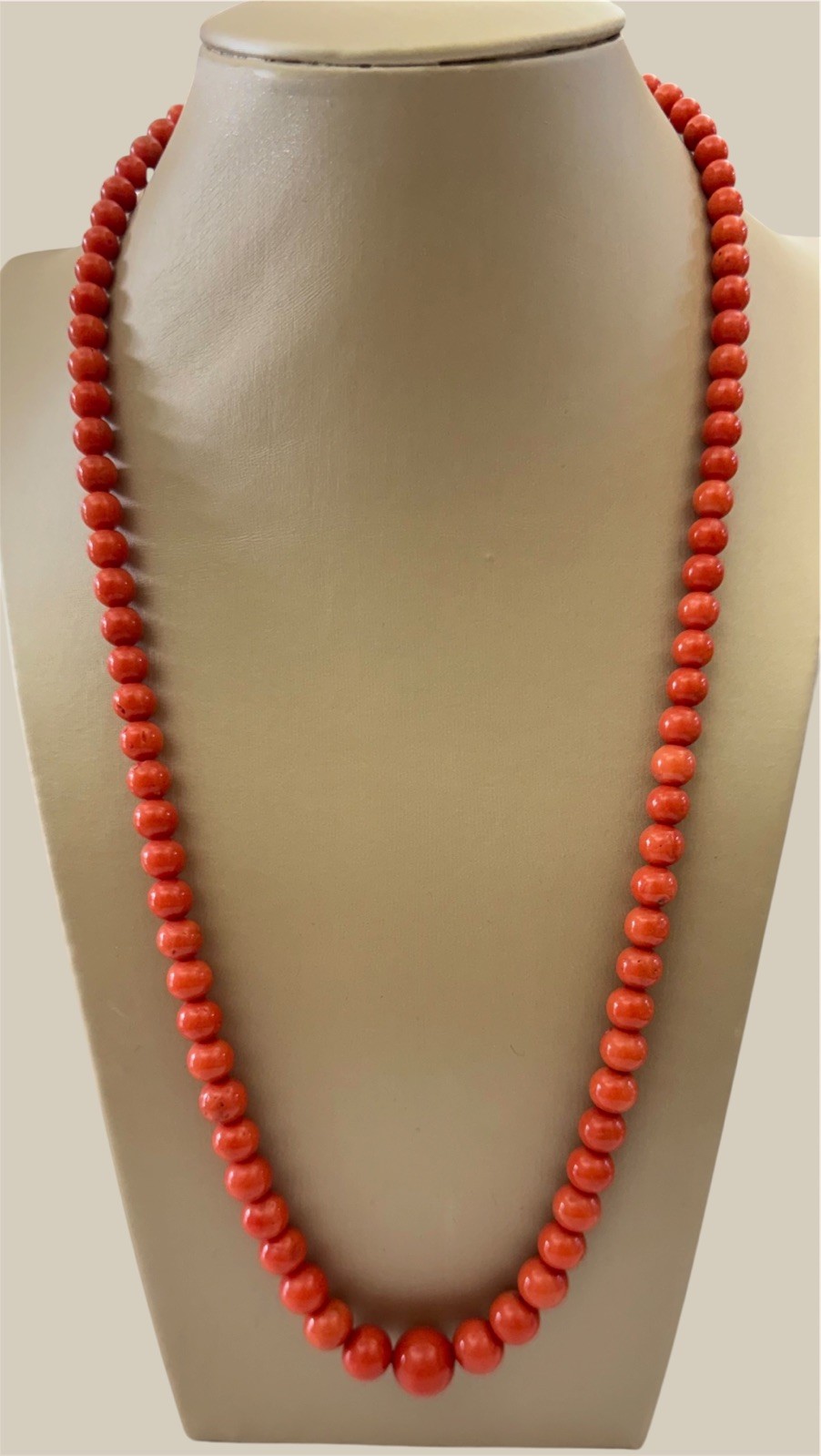 RED CORAL NECKLACE -Mediterranean -Grade -18K gold