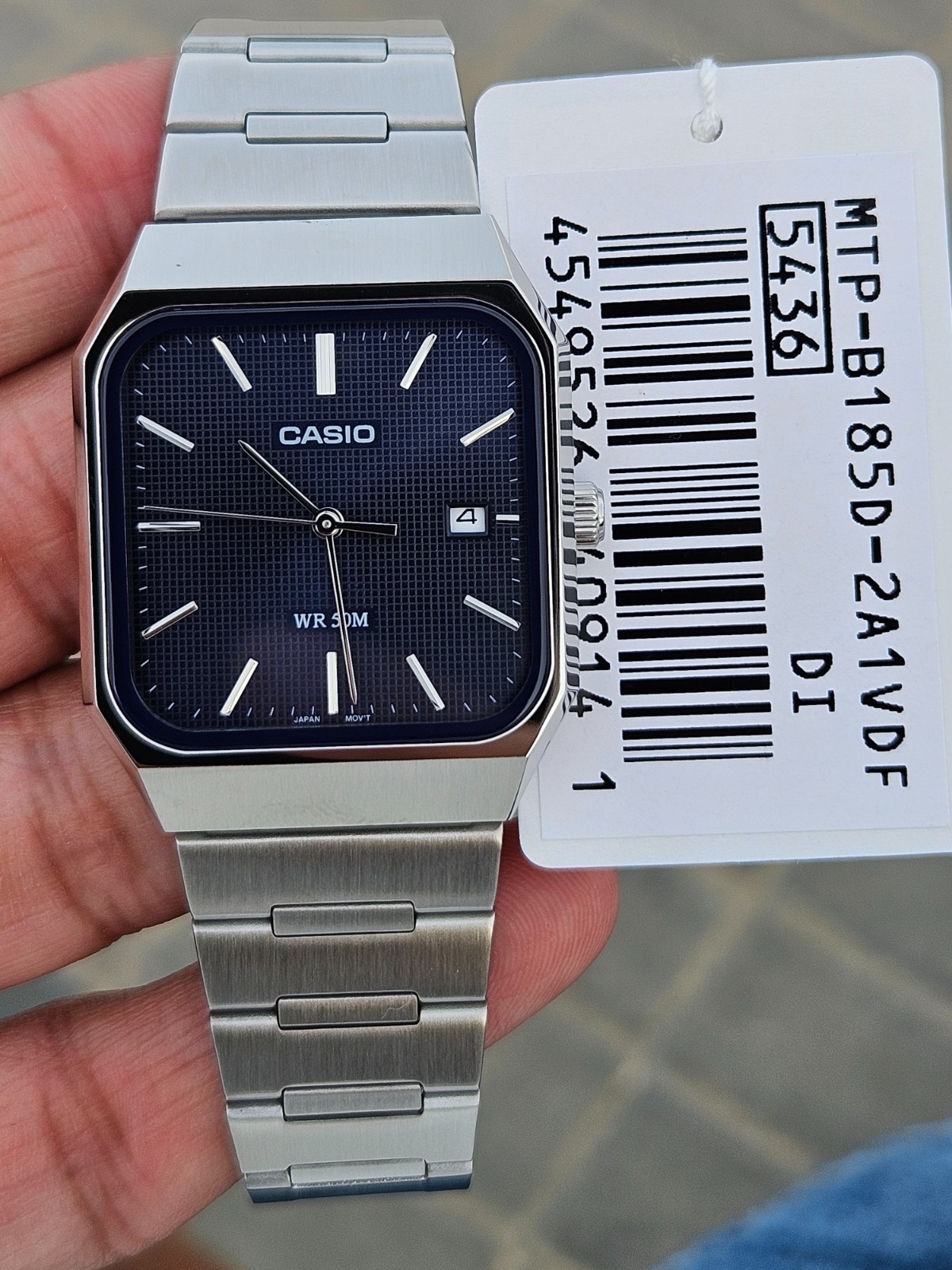 Casio MTP-B185D-2A1VDF Men’s Watch Blue Dial Stainless Steel Date WR50M