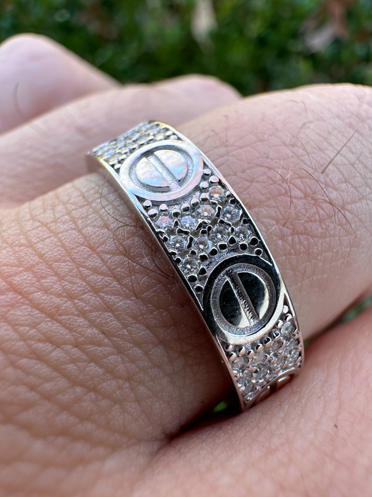 Real Iced Moissanite Eternity Band Wedding Screw Ring Pass Tester 925 Silver 5mm