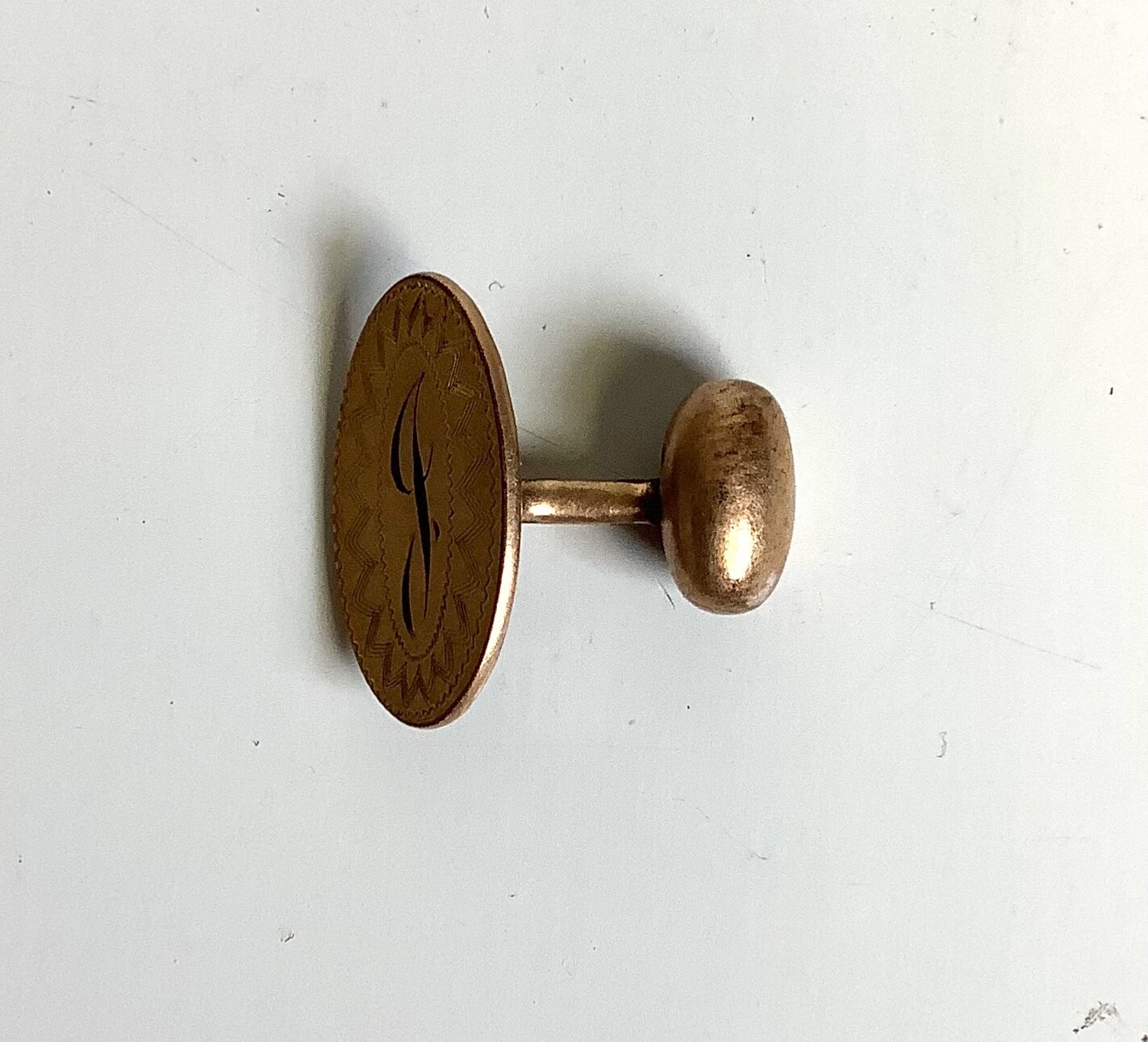 Eirar & Co. Gold Color Cufflink Monogram Initial J ** Vtg E Ira Richards Co