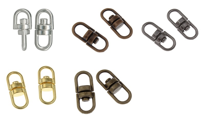 Double Eye Center SWIVEL CONNECTORS for Chain,Key Split Rings 16mm x 7mm 5 Color