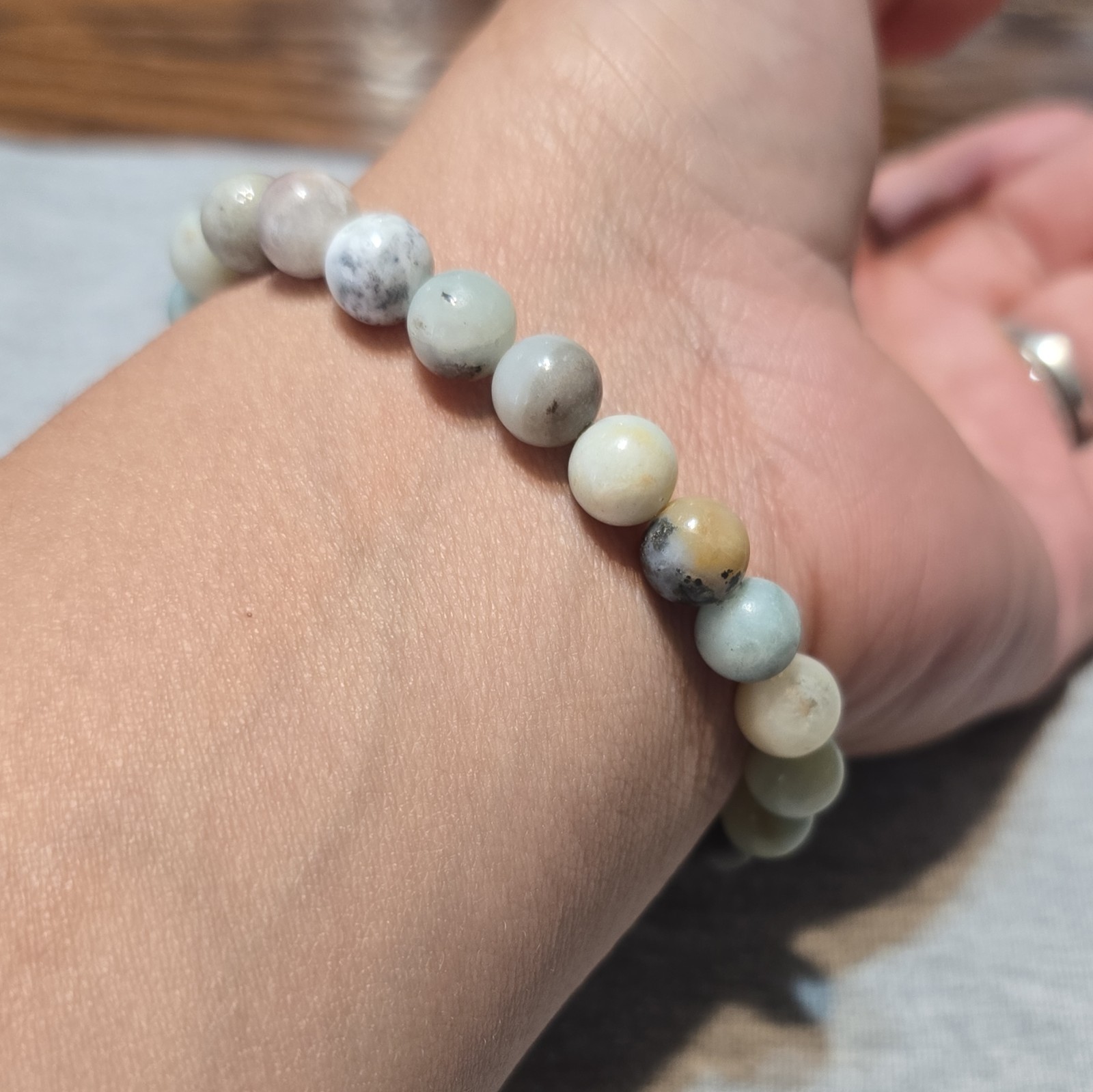 Caribbean Calcite Round Beaded Stretch Bracelet No Clasp Stackable