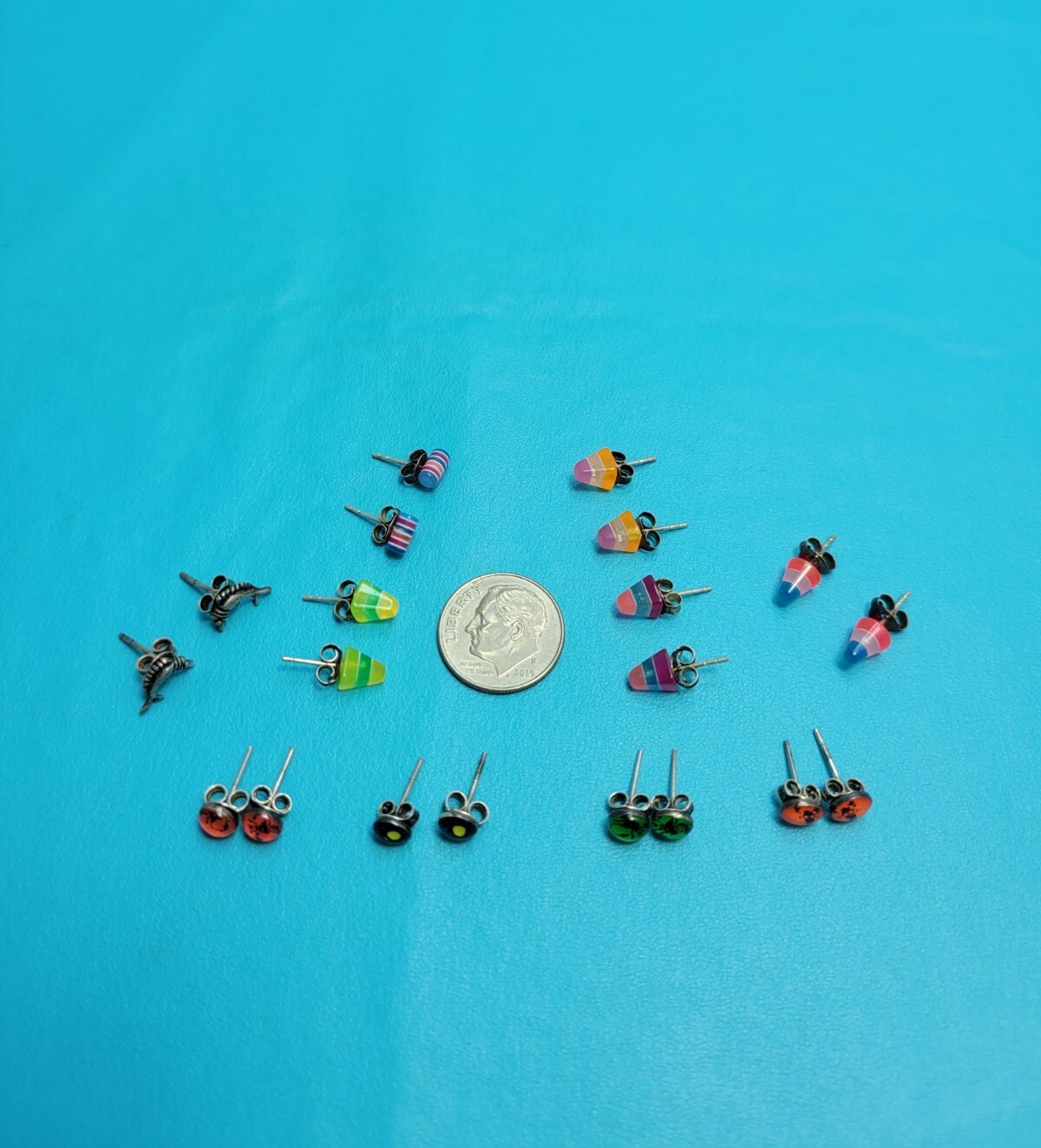 Darling Vintage 90’s Sterling Silver Multi Color Earrings Cone Barrel Choose NOS