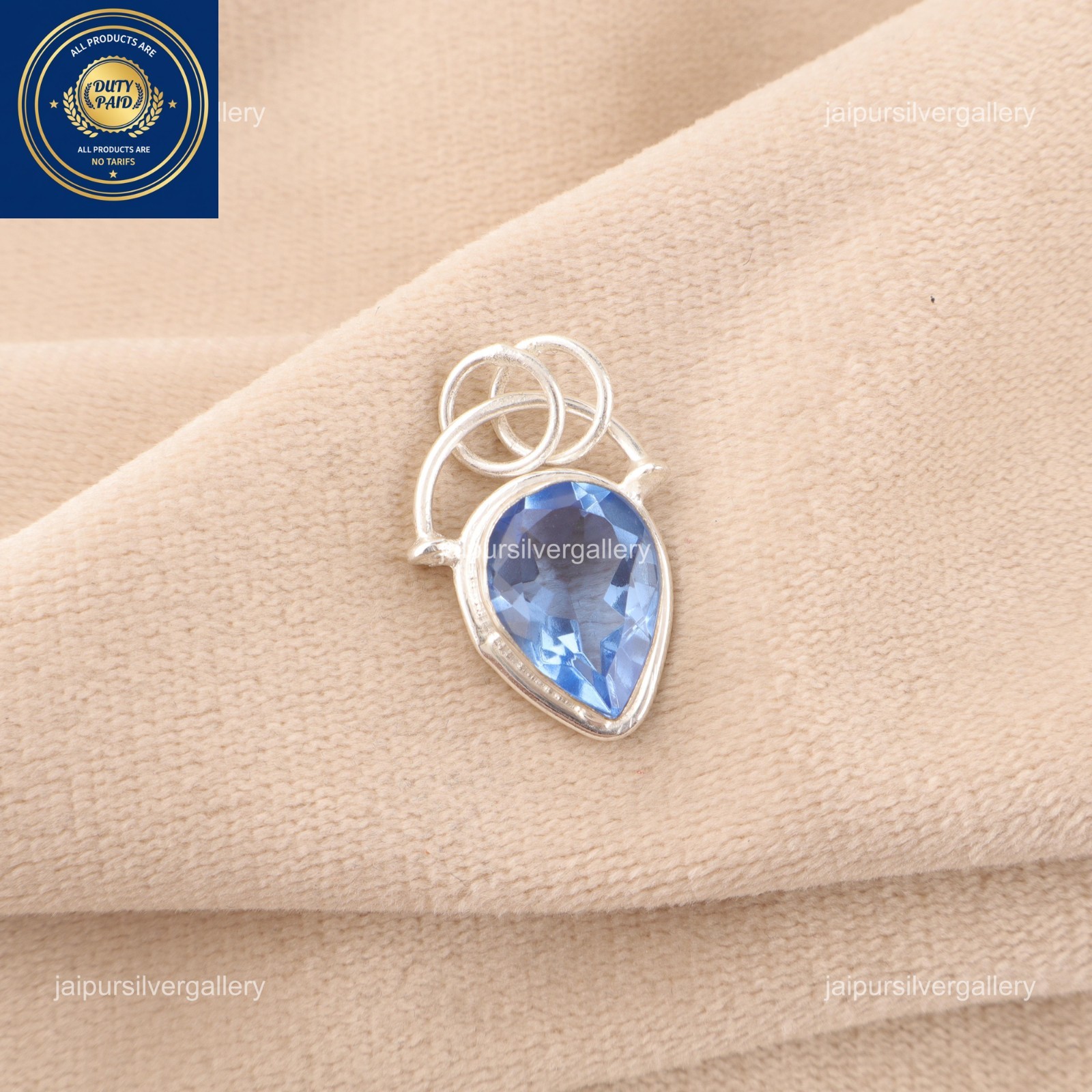 925 Sterling Silver Pear Natural Tanzanite Wedding New Year Wife Pendant Jewelry