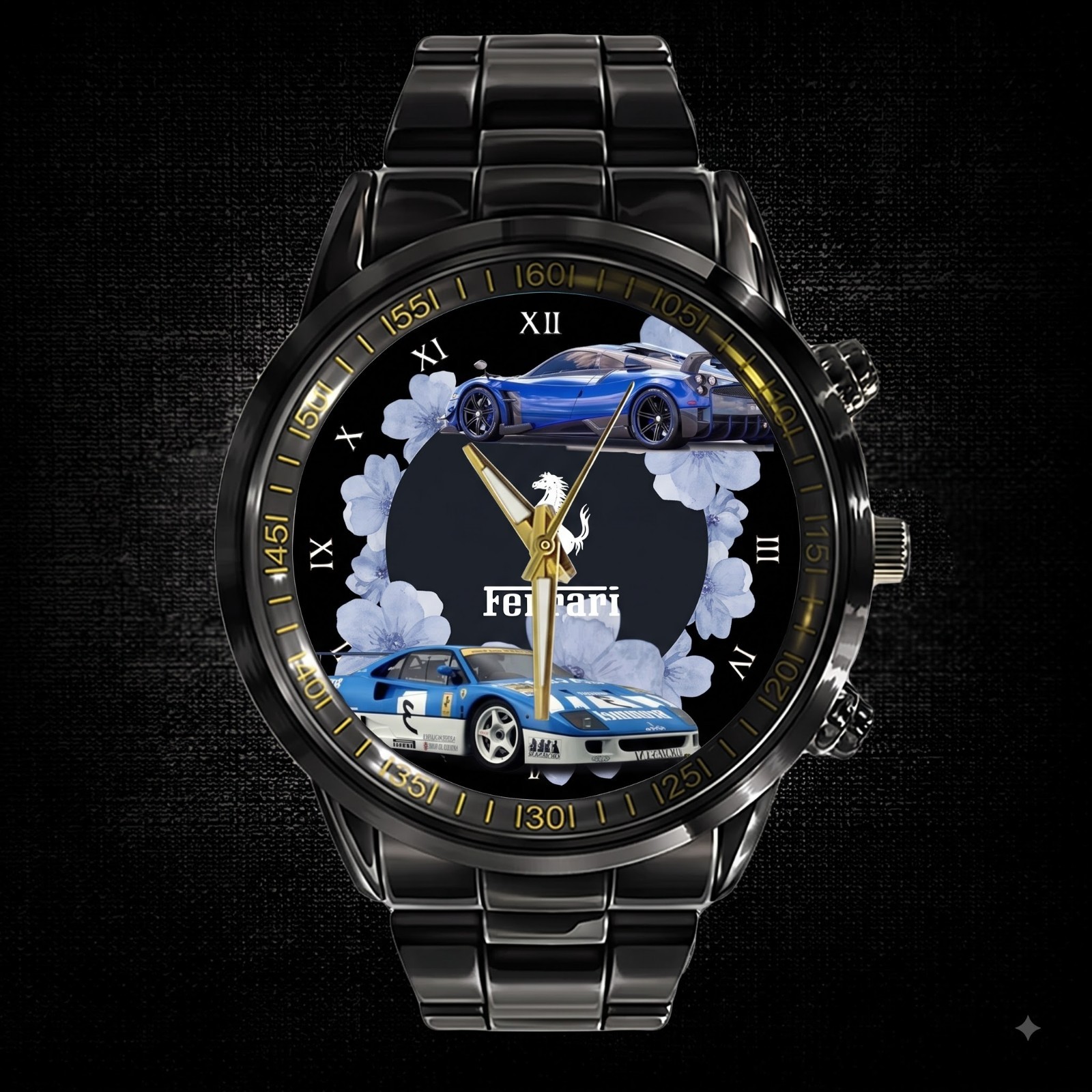 Personalized Ferrari Red Motorsport Stainless Steel Watch Racing Gift for Men
