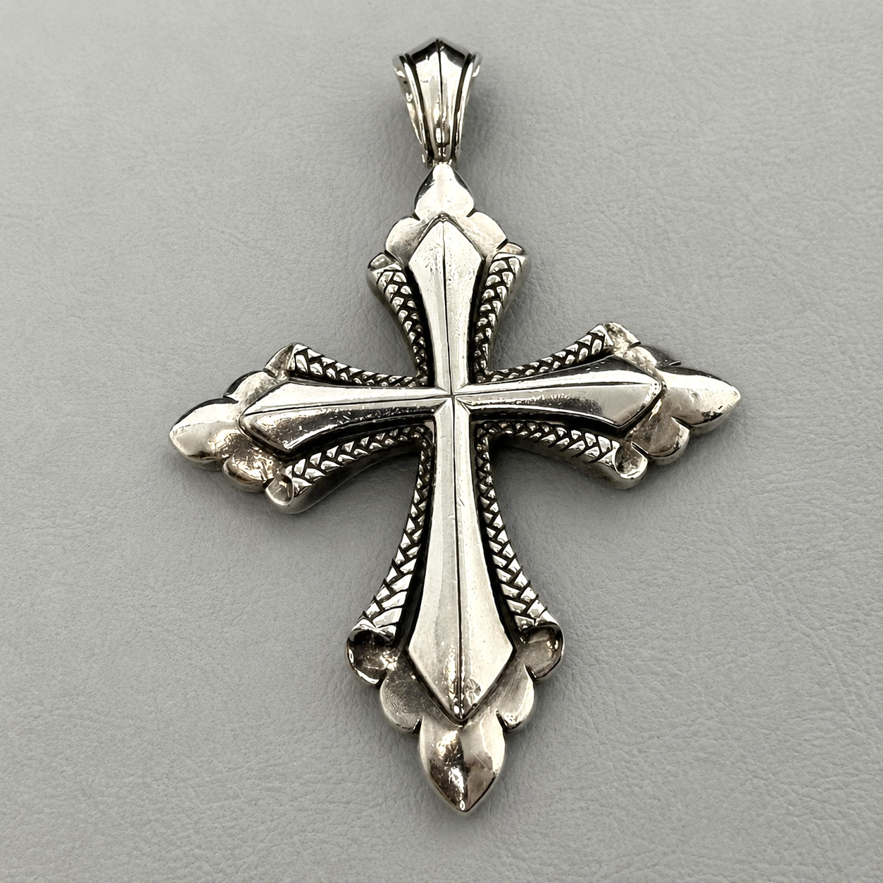 SCOTT KAY Sterling Silver 925 Cross Pendant Enhancer Bale 2.75” Long Vintage