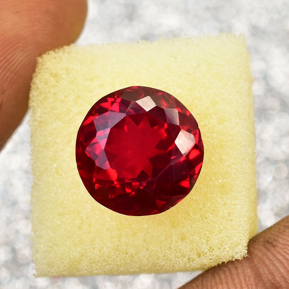 NATURAL Red Ruby CERTIFIED 15.5 Ct Round Shape Unique Loose Gemstone For Gifting