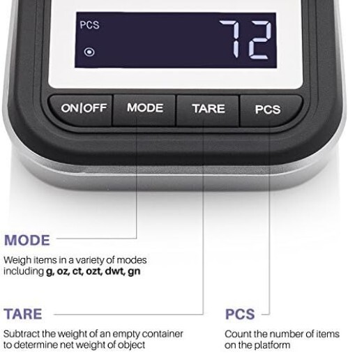 Versatile 50g Digital Scale with Tare Function & Calibration Weights Included