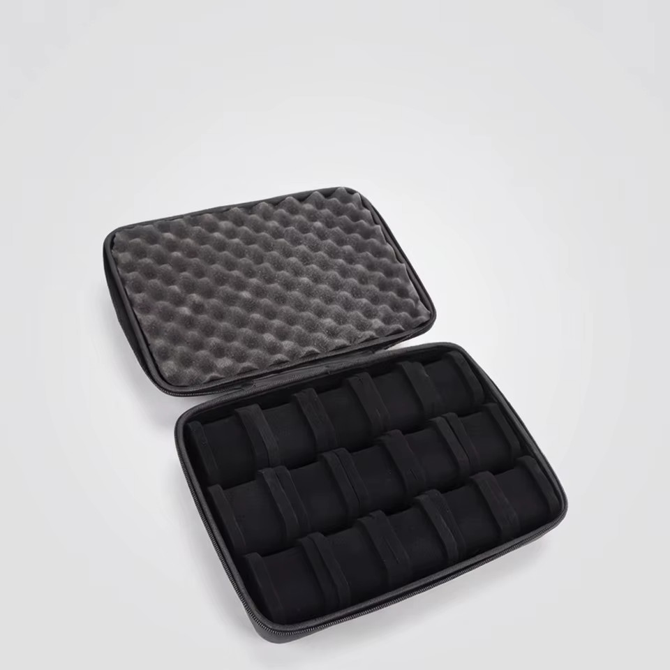 Portable 15 Slot Watch Organizer Box Hard Case with Soft Foam Pillow Inserts