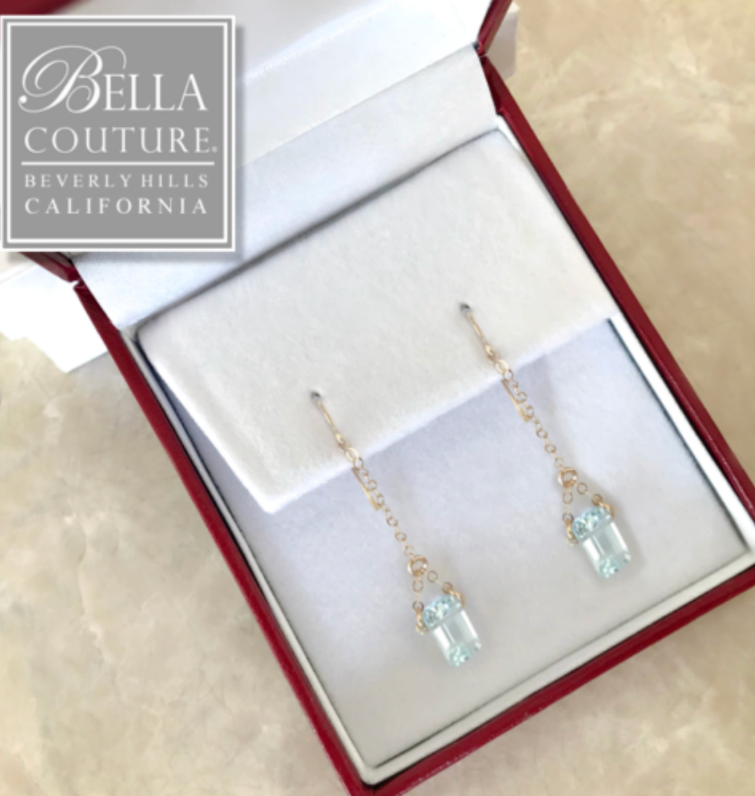$695 NEW 14K YELLOW GOLD TURQUOISE DIAMOND ROSE CUT VTG DANGLE TEARDROP EARRINGS