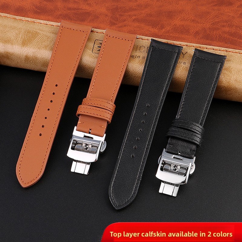 For Jaeger-LeCoultre Curved Quick Release Genuine Leather Watch Strap 19 20 21mm