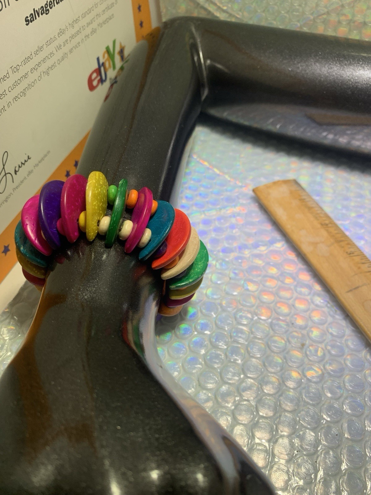 Handmade African Wood Bracelet Support Gift Litter Trash Cleanup In Kenya