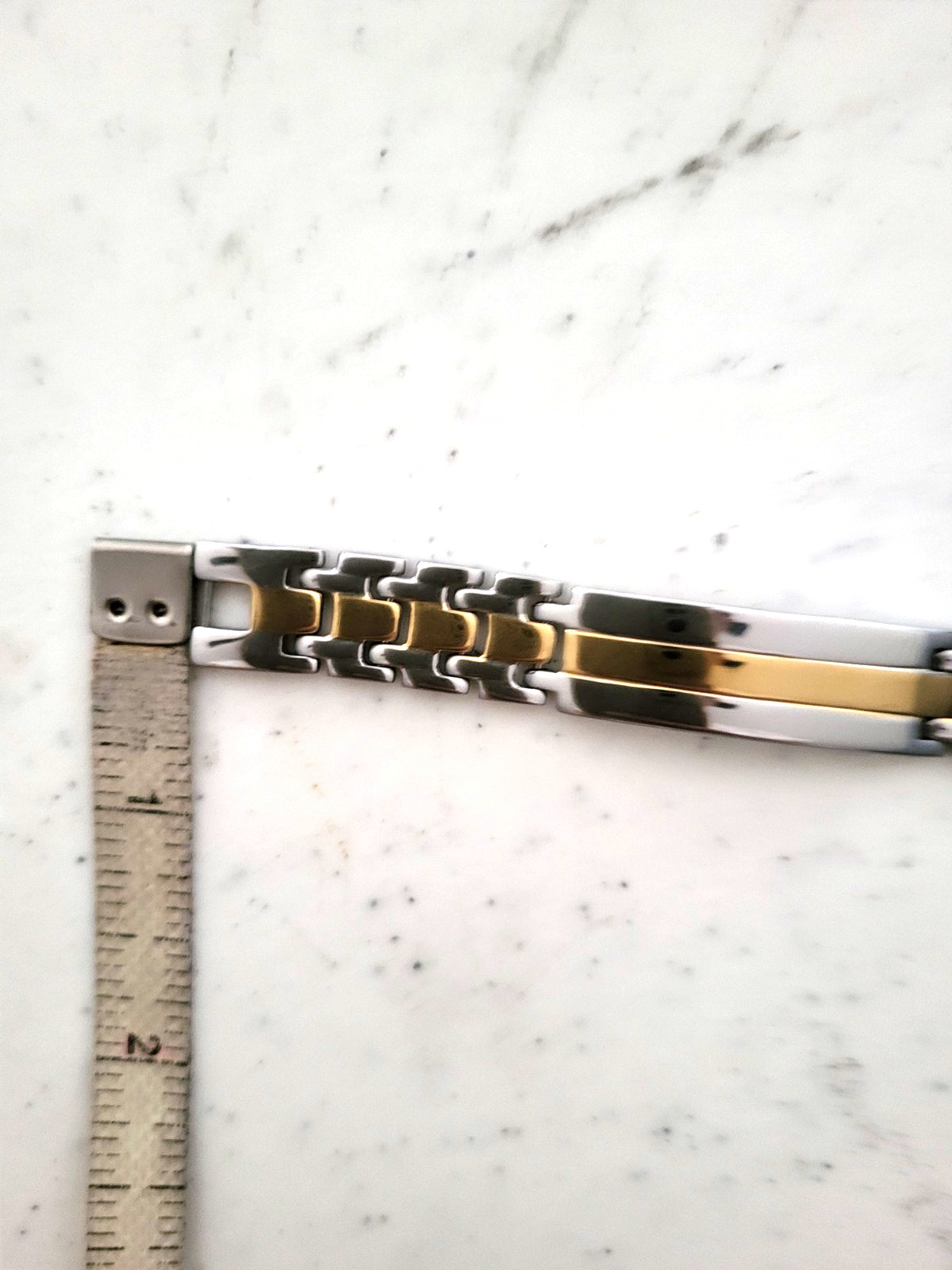 Gold- Silver toned stainless steel bracelet