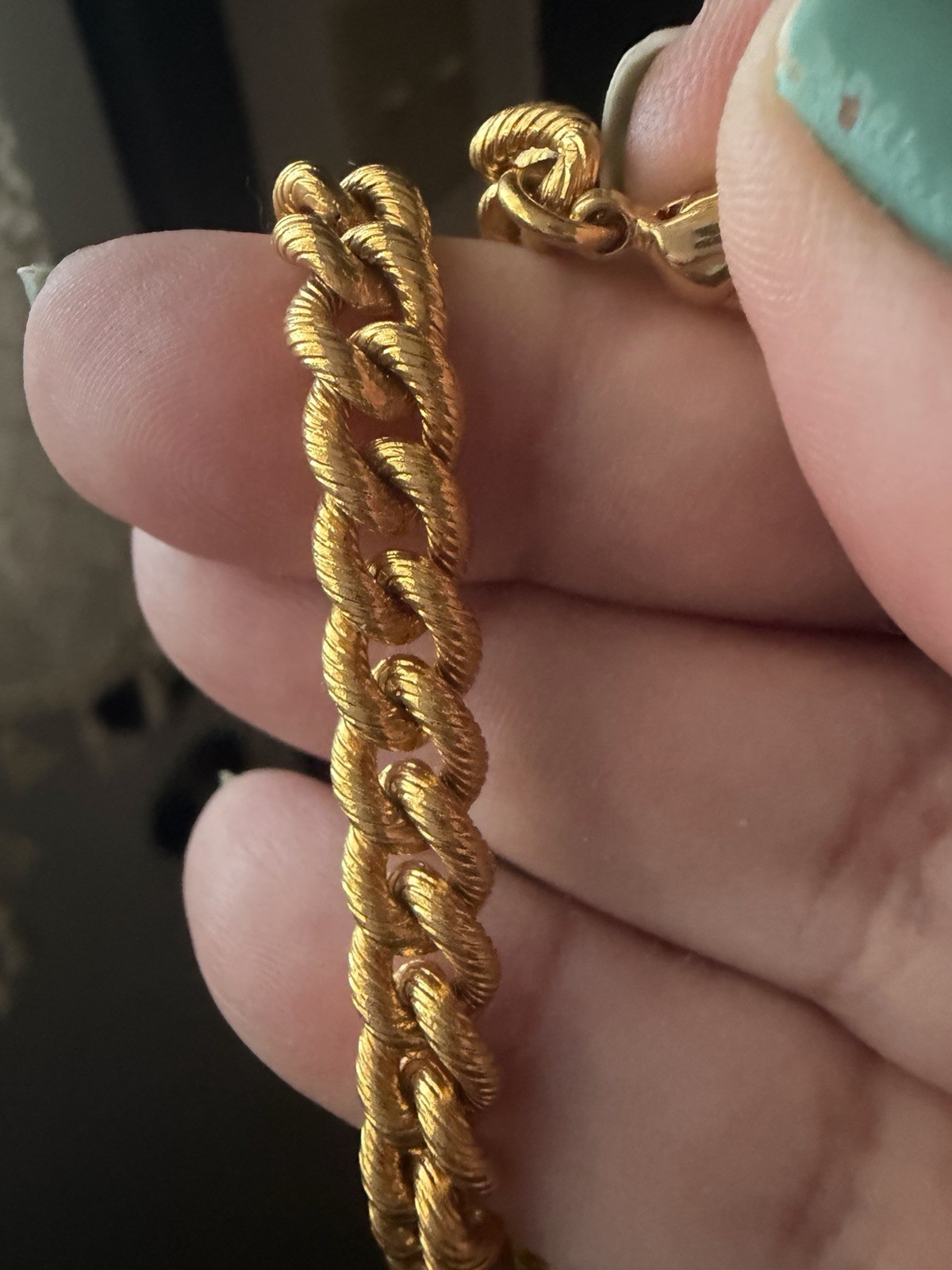 Vintage Napier Gold Tone Necklace 36 x 3/4cm Signed Designer Jewelry