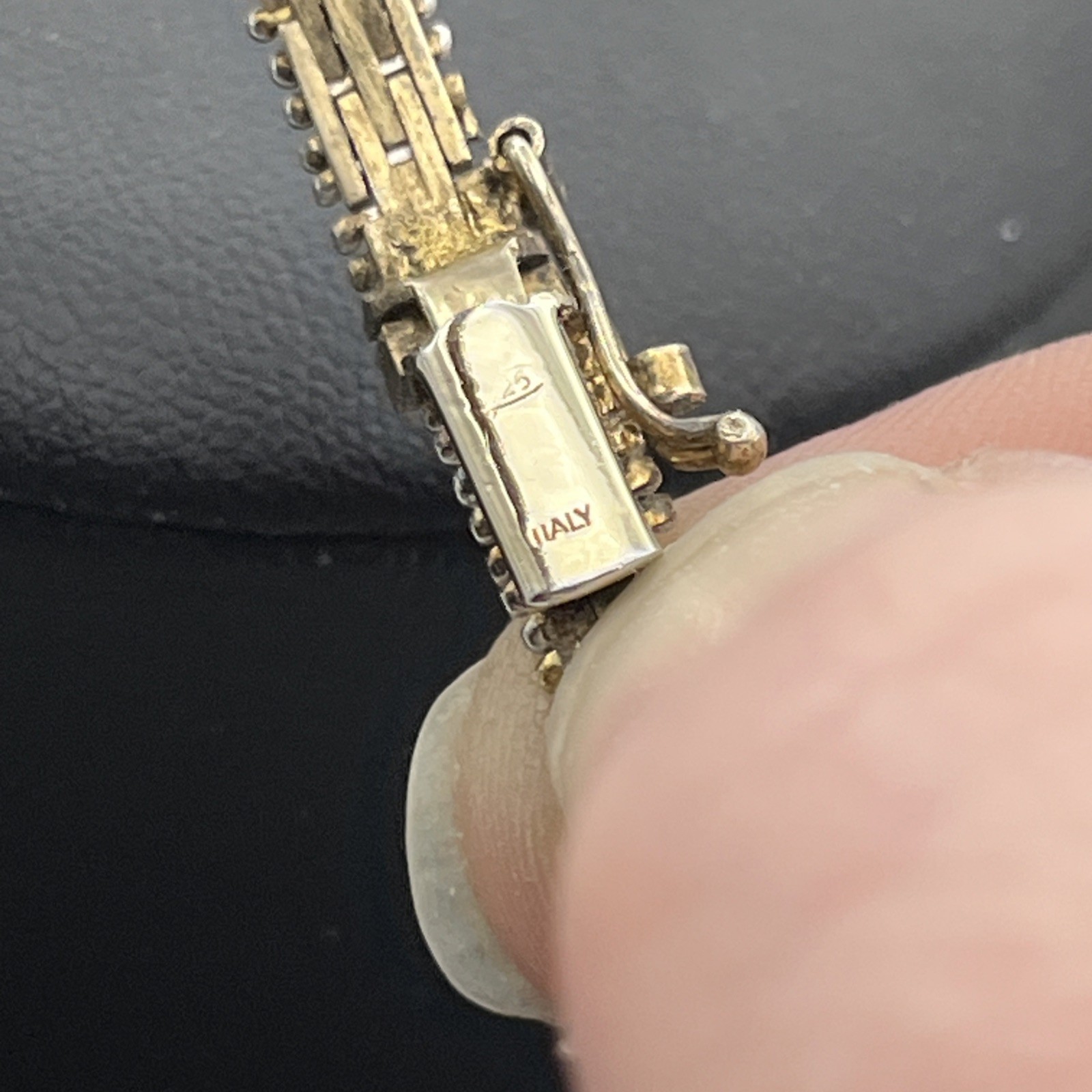 Vintage Milor Style Italy 925 Sterling Silver Gold Two Tone Bracelet 7″ 11.9g