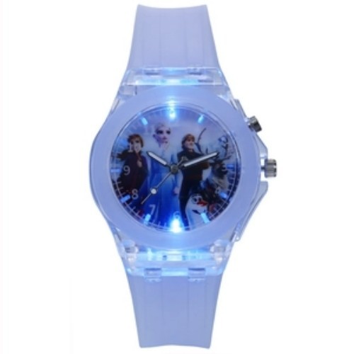 Glowing light-up cartoon watch with Frozen movie theme for kids