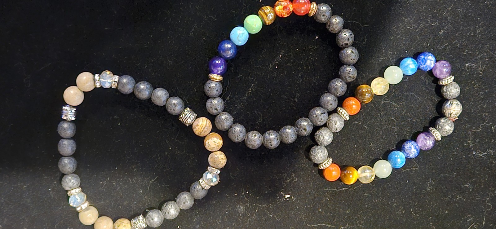 7 Chakra Healing Bracelet Lot Of 3 Beautiful Stunning Bracelets
