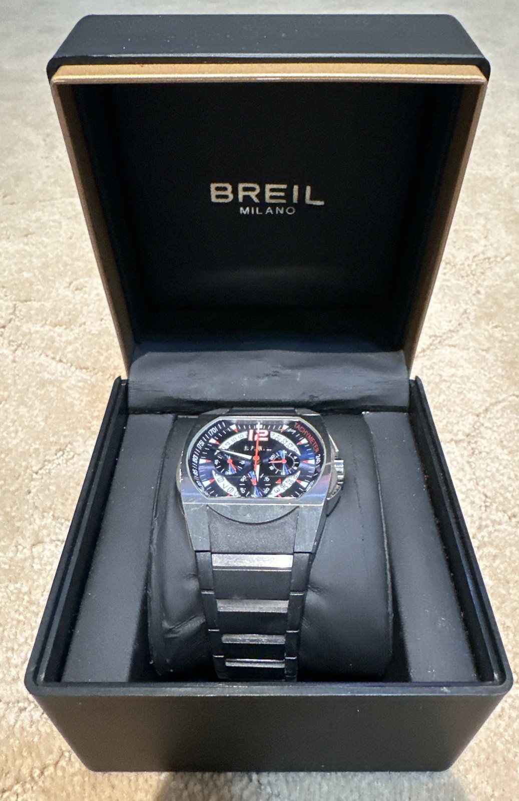 Authentic BREIL Wonder Blue/Rubber 41.5mm BW0175 Men’s Watch w/Box
