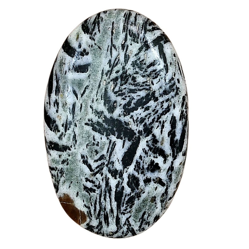 Natural Hornblende 34.56x22x5.7 mm Oval Shape Polished Loose Gemstone LS03332-54
