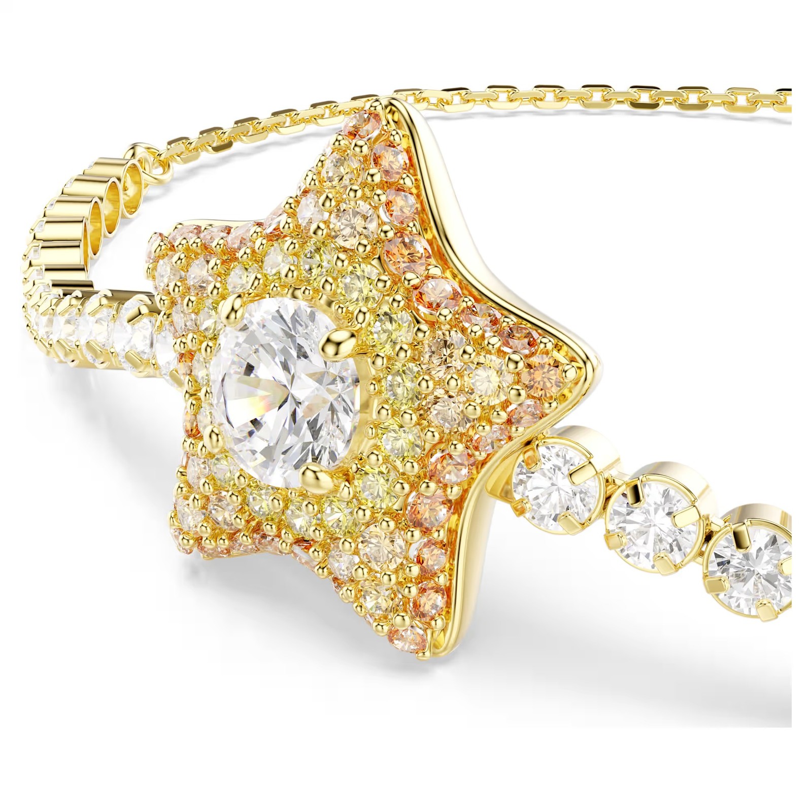 Swarovski Sublima Bracelet, Round Cut, Star Multicolored 18K Gold Plated 5760559